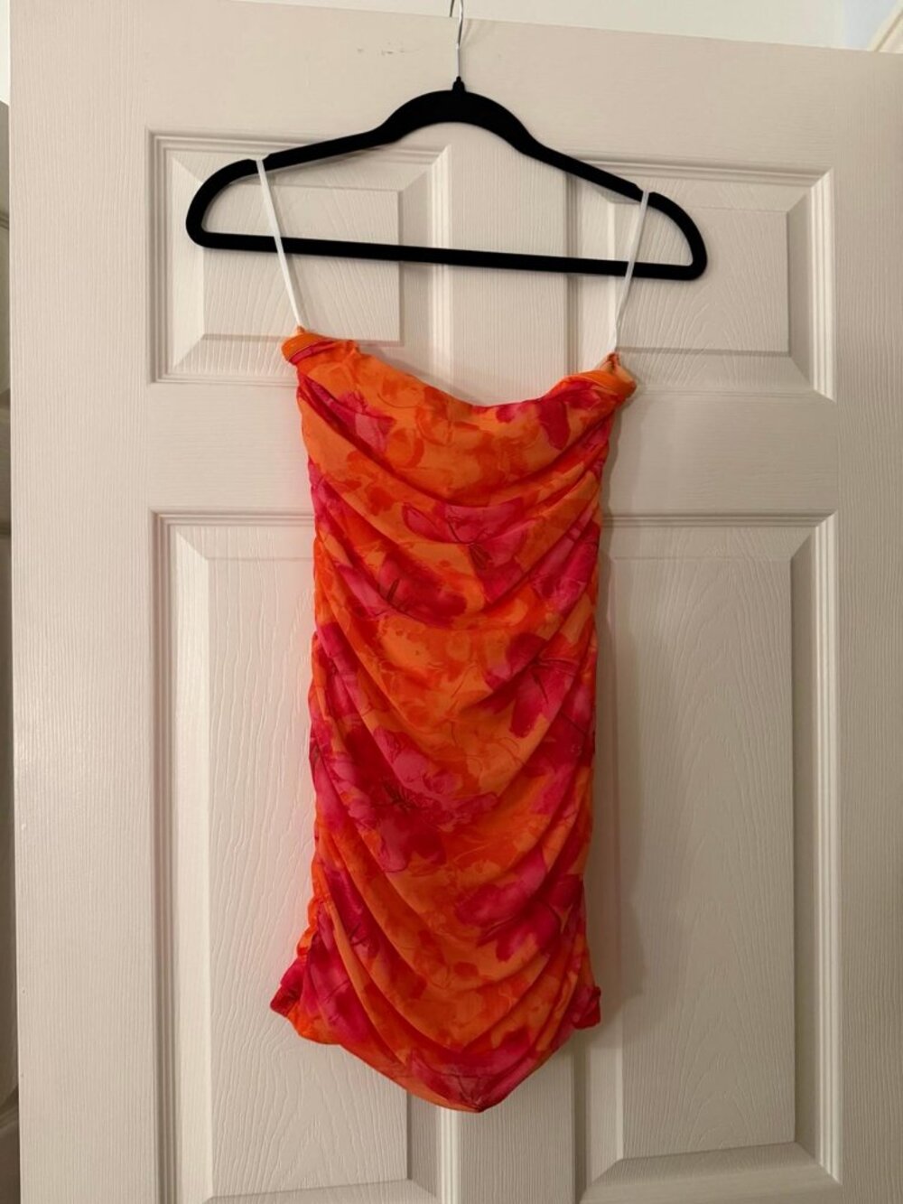 orange tie dye dress